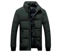 Doudoune légère pour femme avec fermeture éclair sur toute la longueur, col montant, matelassée, matelassée, décontractée, pliable, coupe-vent, vêtements d'extérieur avec poche, Vert, 5XL