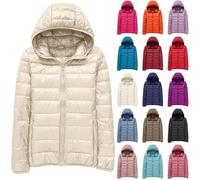 Doudoune légère pour femme - Veste matelassée pour femme - Avec capuche - Coupe ajustée - Couleur unie - Veste de transition épaisse - Avec poches zippées - Veste d'extérieur tendance, rose, XXXXXXXL