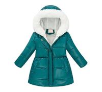 Doudoune légère pour Fille adaptée à l’Hiver avec Capuche Bordure raffinée Coupe ajustée et Rembourrage Chaud Fermeture éclair Pratique idéal Temps Froid (Mint Green, 6-7 Years)