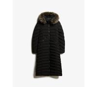 Superdry Fuji Faux Fur Longline Jacket Noir S Femme