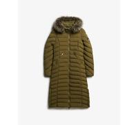 Superdry Fuji Faux Fur Longline Jacket Marron XS Femme