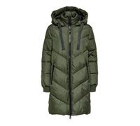 Doudoune longue à capuche femme JDY Skylar - Vert (forest night), parka matelassée, poches zippées M