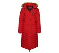 Superdry Fuji Longline Puffer Jacket Rouge XS Femme