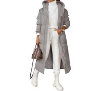 Doudoune longue à capuche pour femme, maxi veste matelassée d'hiver | Longueur maxi, design matelassé, coupe oversize, style à capuche, poches fonctionnelles