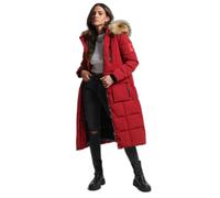 Doudoune longue bordÃ© de fausse fourrure femme Superdry Everest Rouge S