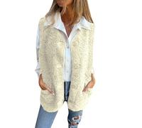 Doudoune longue d'hiver en laine d'agneau pour femme - Vêtements d'extérieur doux et élégants, idéaux pour l'automne et l'hiver Une veste pour, beige, XL