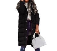 Doudoune longue d'hiver pour femme, manteau matelassé épais et chaud, mi-longue avec capuche