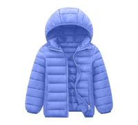 Doudoune Longue Enfant, Matelassé Veste Parka Unisexe Duvet Hiver Matelassé Hooded Manches Longues Col Rond Avec Fermeture Éclair Et Poche Automne Décontracté Blousons Pour Tenue Quotidienne