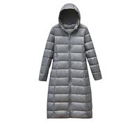 Doudoune Longue Femme Doudoune Legere Légère Fine Femme Hiver Grande Taille Veste Matelassée Blouson Doudoune Matelassé Puffer Jacket Femme Doudoune Duvet Ultralight Capuche Chaude Plume Femme Gris