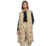 Doudoune longue femme - Urban Classics - Gilet long - Beige - Col montant - Poches latérales M