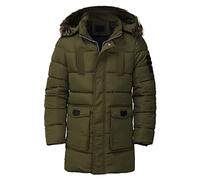 Doudoune Longue Homme Blouson Matelassé Manteau Hiver Chaud, Manteau Courtes À Capuche Zipper Coupe Ajustée Doudoune Homme, Matelassée Basique Couleur Unie Blousons Épais Épaissir Coupe-Vent Casual