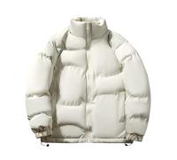 Doudoune Longue Homme Blouson Matelassé Veste Hiver Chaude, Doudoune Homme Casual Coupe-Vent Épais Épaissir Manteau sans Capuche Blousons Matelassée Zipper Basique Jacket Coupe Ajustée Couleur Unie