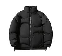 Doudoune Longue Homme Blouson Matelassé Veste Hiver Chaude, Doudoune Homme Casual Coupe-Vent Épais Épaissir Manteau sans Capuche Blousons Matelassée Zipper Basique Jacket Coupe Ajustée Couleur Unie