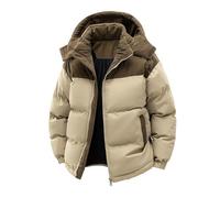 Doudoune Longue Homme Hiver Cuir Cargo Coupe Vent Interieur Duffle Hiver Zippé Tactique Marque sans Capuche Polaire Chauffante Aviateur Duvet Mi Saison Ski Veste Zippée Homme Kaki L