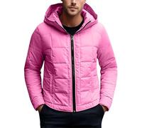 Doudoune Longue Homme Moto Mi Saison Travail Fine Longue Duvet Randonnée Bucheron Trois Quart Winter Zippé Thermique Duffle Brillante Legere Ski Veste Interieur Homme Rose XL