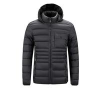 Doudoune Longue Homme Veste a Capuche Manteau Hiver Chaud, Doudoune Homme Casual Coupe-Vent Épais Épaissir Manteau À Capuche Blousons Matelassée Zipper Basique Jacket Coupe Ajustée Couleur Unie