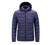 Doudoune Longue Homme Veste a Capuche Manteau Hiver Chaud, Doudoune Homme Casual Coupe-Vent Épais Épaissir Manteau À Capuche Blousons Matelassée Zipper Basique Jacket Coupe Ajustée Couleur Unie