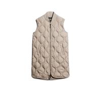 Doudoune longue sans manches femme Superdry Studios Beige M