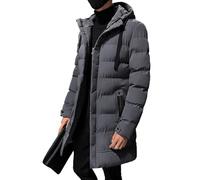 Doudoune matelassée à capuche pour homme, manteau d'hiver chaud et long, coupe-vent, épais, fermeture éclair complète, avec poches