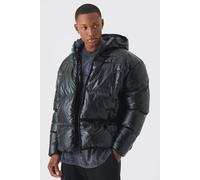 Doudoune matelassée à haute brillance en noir homme - XL, noir