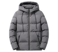 Doudoune matelassée épaisse pour homme, coupe ajustée, fermeture éclair | Veste d'hiver chaude, épaisse et matelassée, coupe ajustée, fermeture éclair, poches, idéale par temps froid.