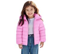 Doudoune matelassée légère et coupe-vent à capuche pour garçons et filles - Automne et hiver - Fermeture éclair - Douce, rembourrée et chaude, violet, 7-8 ans