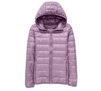 Doudoune matelassée pour femme grande taille plume doudoune légère pliable de couleur unie avec sac de rangement veste en cuir d'hiver bleu femme, PP1., 7XL