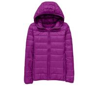 Doudoune matelassée pour femme grande taille plume doudoune légère pliable de couleur unie avec sac de rangement veste en cuir d'hiver bleu femme, Pp2, 8XL