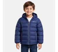 Doudoune Matelassée Zippée À Capuche Bleu Marine 10A