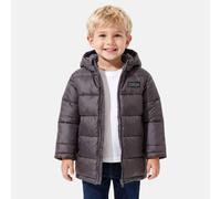 Doudoune Matelassée Zippée À Capuche Gris Anthracite 14A