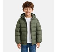 Doudoune Matelassée Zippée À Capuche Vert Kaki 8A