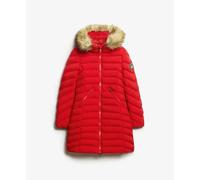 Superdry Fuji Faux Fur Jacket Rouge XS Femme