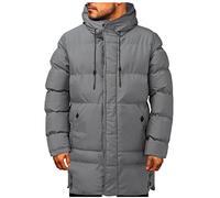 Doudoune mi-longue à capuche pour homme, avec fermeture éclair vers le bas, manteau chaud rembourré, parka coupe-vent, vêtements d'extérieur rembourrés d'hiver, poignets tempêtes, poche poitrine