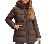 Doudoune Mi Longue Femme Matelassé -Long Saison Manteau Chic Printemps Legere Imperméable Laine Veste Mi Saison Brillante Sport Chaude Cintrée Running Polaires de Randonnée Femme M
