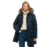 Superdry Doudoune Everest Mf Mid mi-longue à fausse fourrure Bleu M Femme