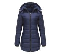 Doudoune mi-longue pour femmes FUNMOON - Bleu - Polyester et coton - Fermeture éclair M