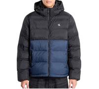 Veste à capuche Calvin Klein Jeans Nylon Color Block Puffer noir bleu - S