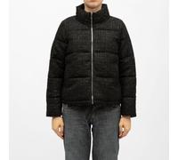 Doudoune Noire Zippée Col Montant Effet Tweed Noir Femme Deeluxe 74