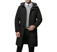 Doudoune polaire extra longue pour homme, parka d'hiver chaude et imperméable, manteau épais à capuche, vêtement d'extérieur isolé, noir, taille 3XL