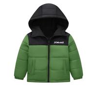 Doudoune pour enfant fille avec fermeture éclair - Veste d'extérieur épaisse - Bloc de couleurs - Veste softshell respirante - Veste d'hiver classique matelassée - Sweat à capuche