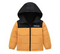 Doudoune pour enfant fille avec fermeture éclair - Veste d'extérieur épaisse - Bloc de couleurs - Veste softshell respirante - Veste d'hiver classique matelassée - Sweat à capuche