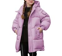 Doudoune pour enfants - Manteau d'hiver chaud et coupe-vent - Longue veste de transition - Veste matelassée - Fermeture éclair - Trench coat d'hiver pour filles et garçons - Doudoune à capuche