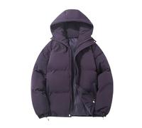 Doudoune pour Femme avec Capuche Légère avec Fermeture éclair Doudoune d'hiver Vestes imperméables avec Zippée et Poches Couleur Unie Coupe Ajustée Veste de Travail Veste de Transition Matelassée