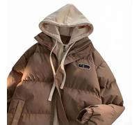 Doudoune pour femme Hiver Chaude Coupe Large Doudoune pour(Coffee Brown L) | Coupe large et ample, design pour bloc de couleurs, idéal pour un look fashion décontracté en hiver