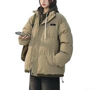 Doudoune pour femme Hiver Chaude Coupe Large Doudoune pour(Khaki M) | Coupe large et ample, design pour bloc de couleurs, idéal pour un look fashion décontracté en hiver