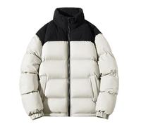 Doudoune pour homme - Manteau d'hiver épais, col montant chaud, fermeture éclair des couleurs contrastées, manteau de ski parfait pour les activités de plein air par temps froid, 1B-blanc, S