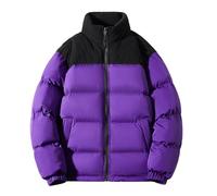 Doudoune pour homme - Manteau d'hiver épais, col montant chaud, fermeture éclair des couleurs contrastées, manteau de ski parfait pour les activités de plein air par temps froid, 1B-violet., S