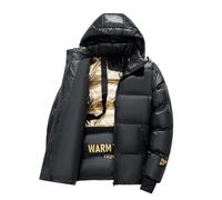 Doudoune pour homme, veste d'hiver extra chaude avec fermeture éclair sur toute la longueur, manteau matelassé à capuche, manteau isolant, vêtement d'extérieur léger et confortable, imperméable avec