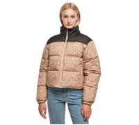 Urban Classics Ladies Aop Retro Puffer Jacket Union Beige Damast Taille: S | Vestes d'hiver Outlet | Femme | Marron
