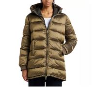 Schott N.Y.C. Doudoune longue RIVERSA2W réversible 100% nylon capuche fixe Kaki/Bronze M Femme